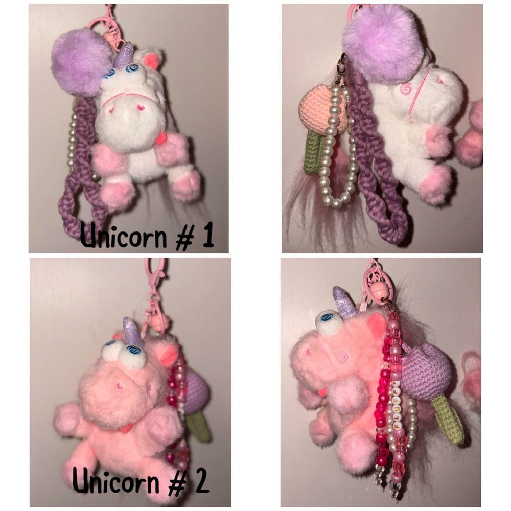 Cute Unicorn Keychain with Pom Pom